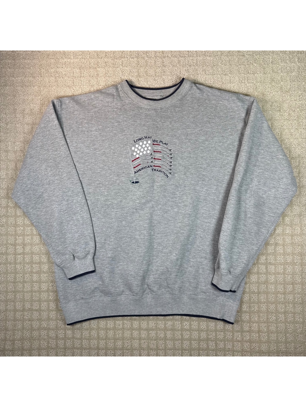 Vintage Golf Crewneck Sweatshirt XL Embroidered USA Flag